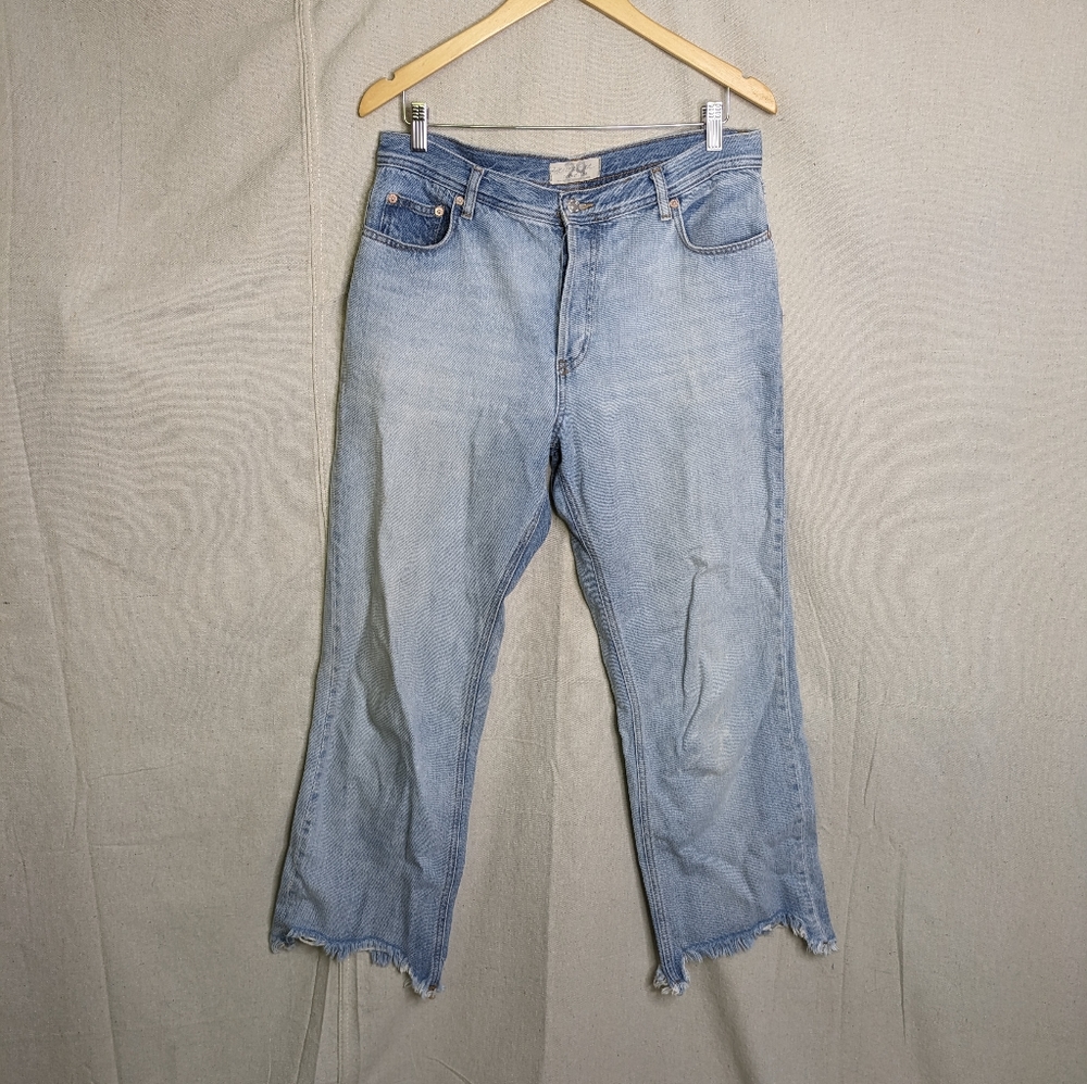 Free People We the Free Maggie Ripped Crop Straight Leg Jeans